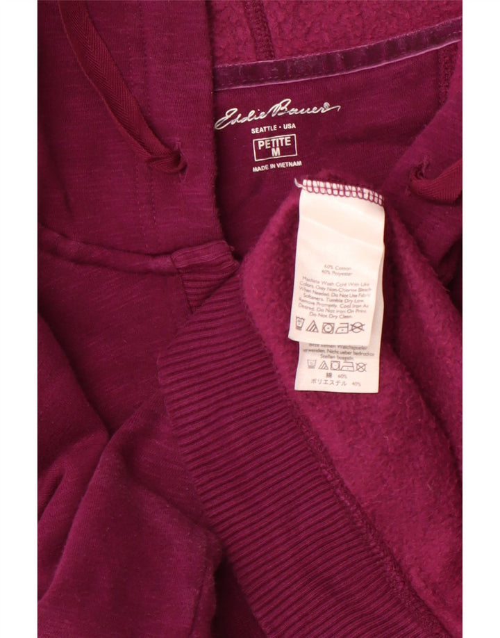 EDDIE BAUER Maglione con cappuccio da donna con collo a bottoni e petite UK 14 Viola medio