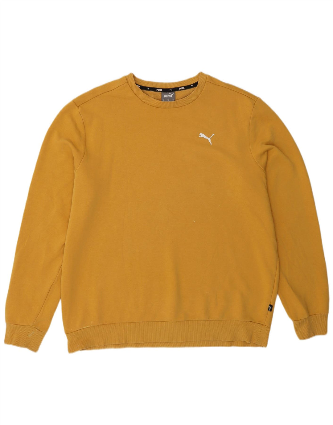 Felpa Puma da uomo con vestibilità regolare, XL, cotone giallo