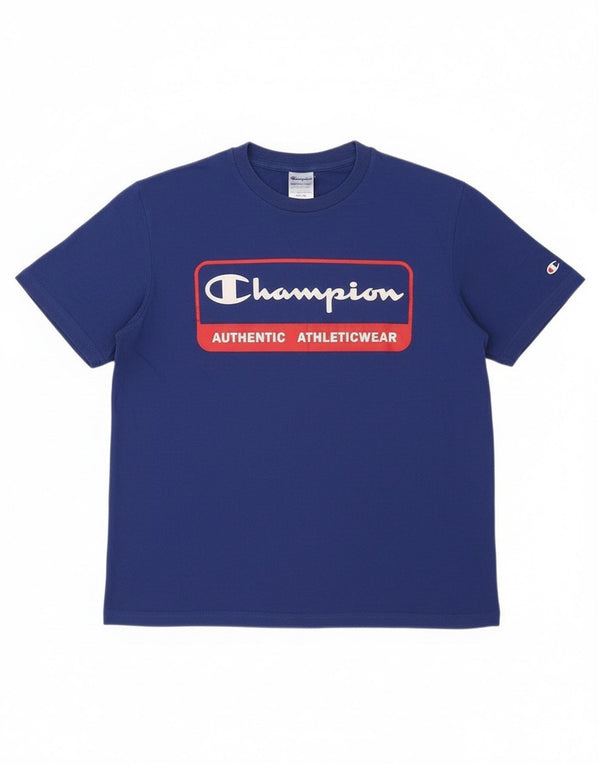 T-shirt grafica da uomo Champion Top Small Blu Navy