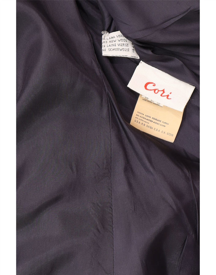 Giacca blazer doppiopetto vintage da donna IT 48 XL gessato blu navy