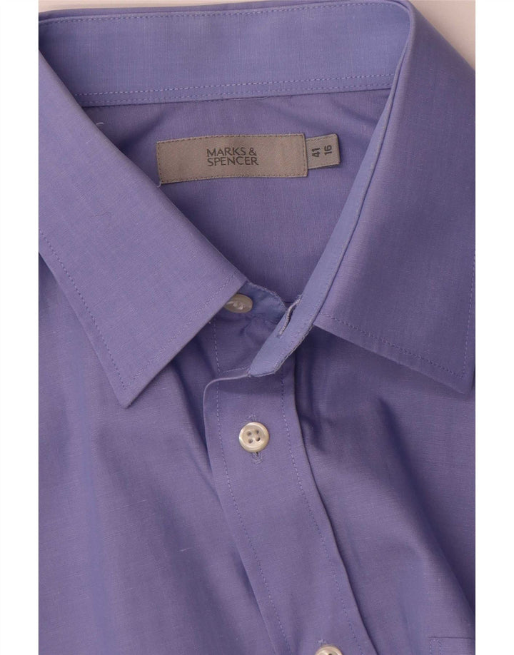 Camicia da uomo Marks & Spencer taglia 41 16 grande cotone blu classico