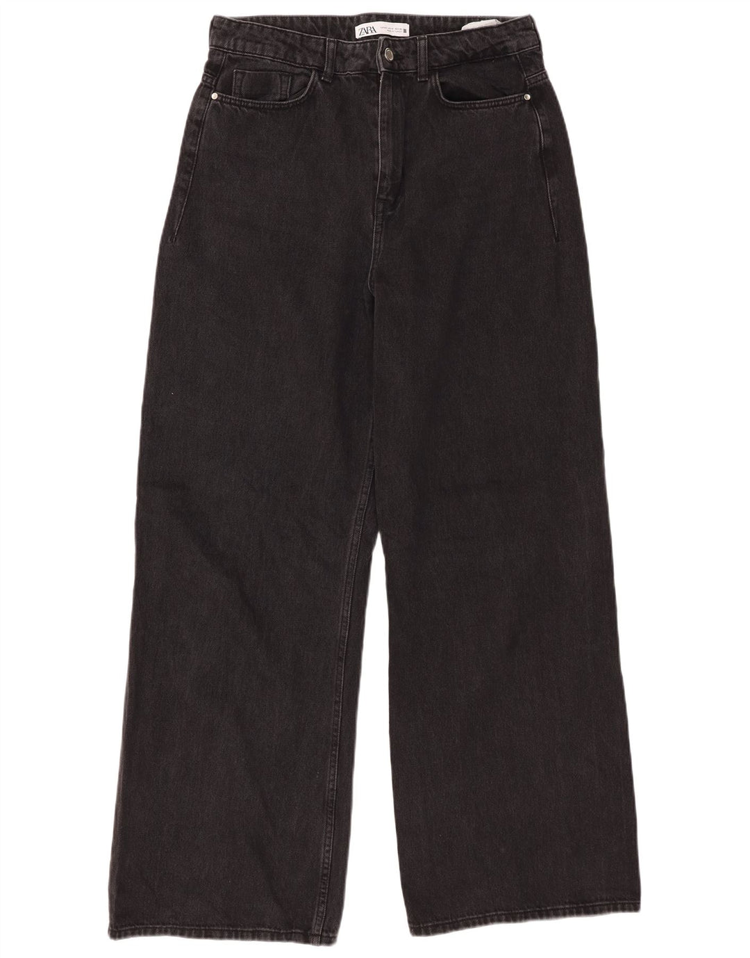 Jeans Zara da donna a gamba larga EU 40 medio W30 L31 neri