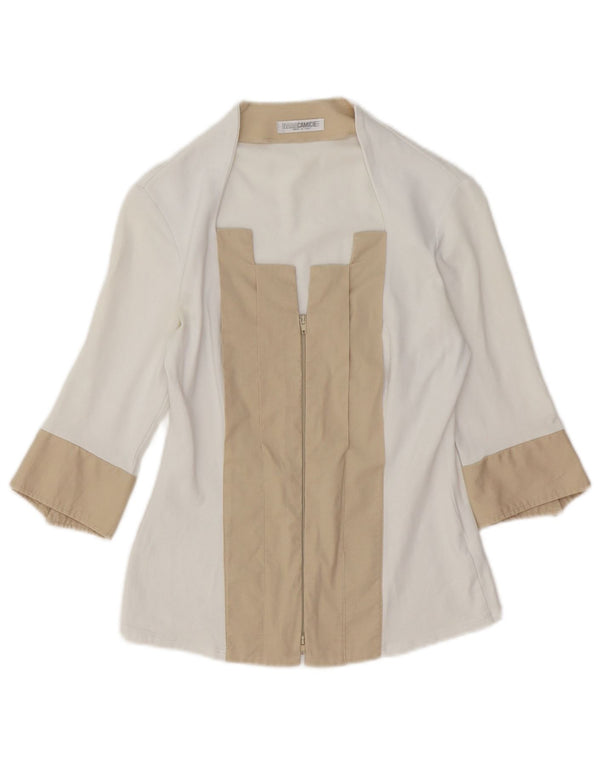 Camicetta da donna con maniche a 3/4 Naracamicie UK 10 Small White Colourblock