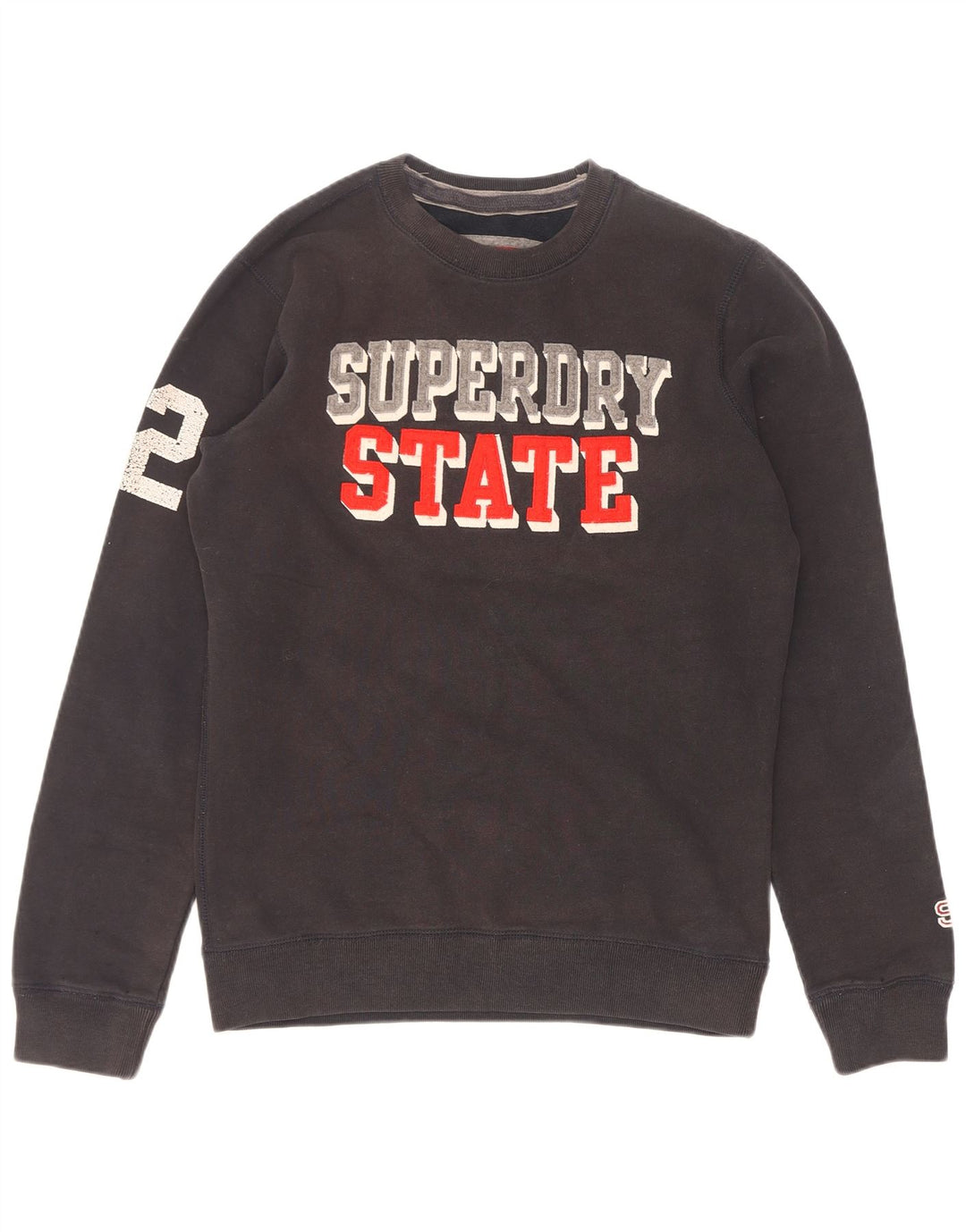 Felpa grafica da uomo Superdry Maglione piccolo cotone nero