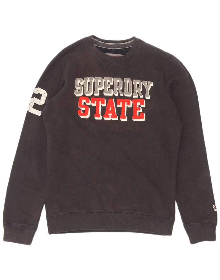 Felpa grafica da uomo Superdry Maglione piccolo cotone nero