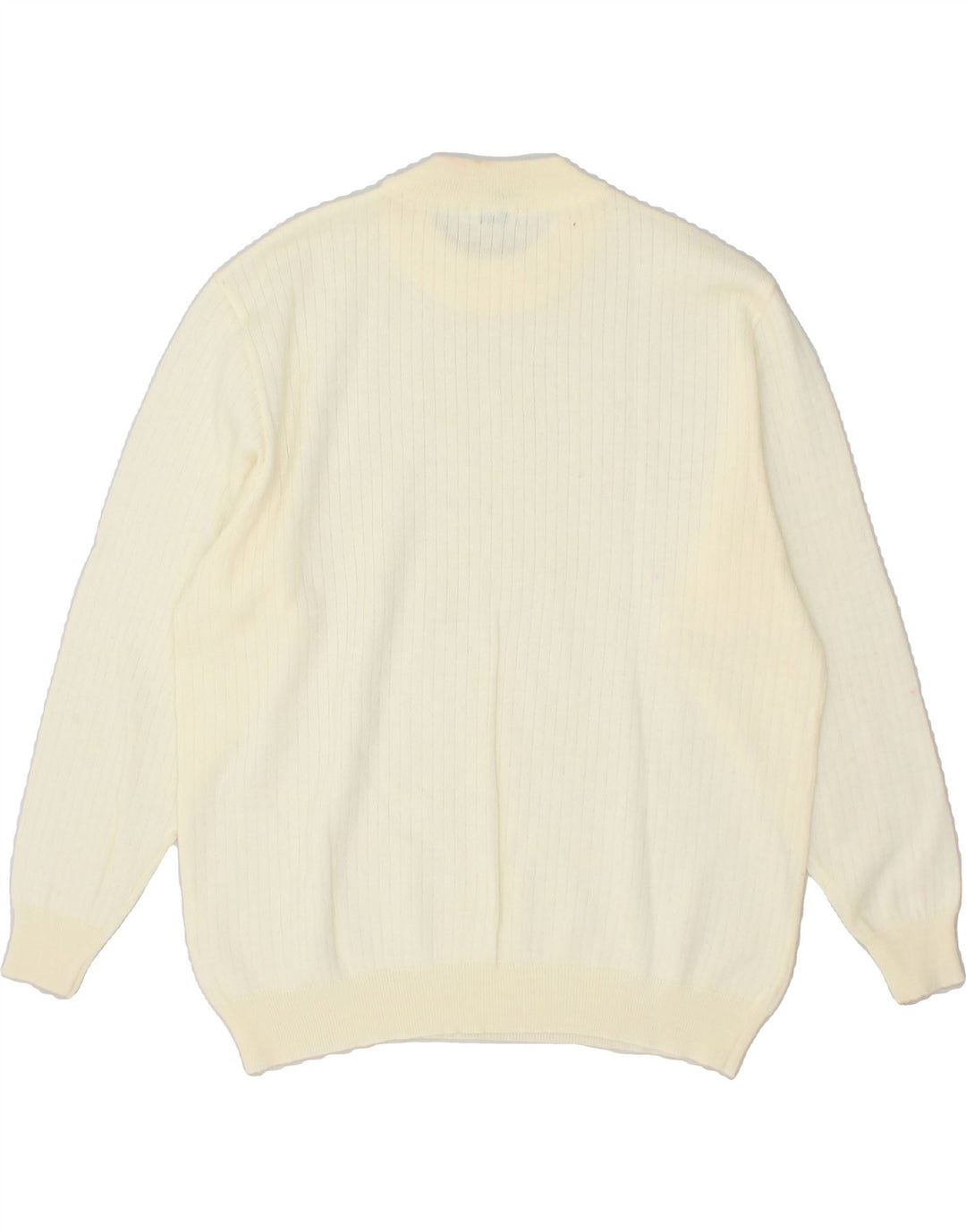 VINTAGE Womens Crew Neck Jumper Sweater IT 48 XL Off White Polyacrylic Vintage Vintage and Second-Hand Vintage from Messina Hembry 