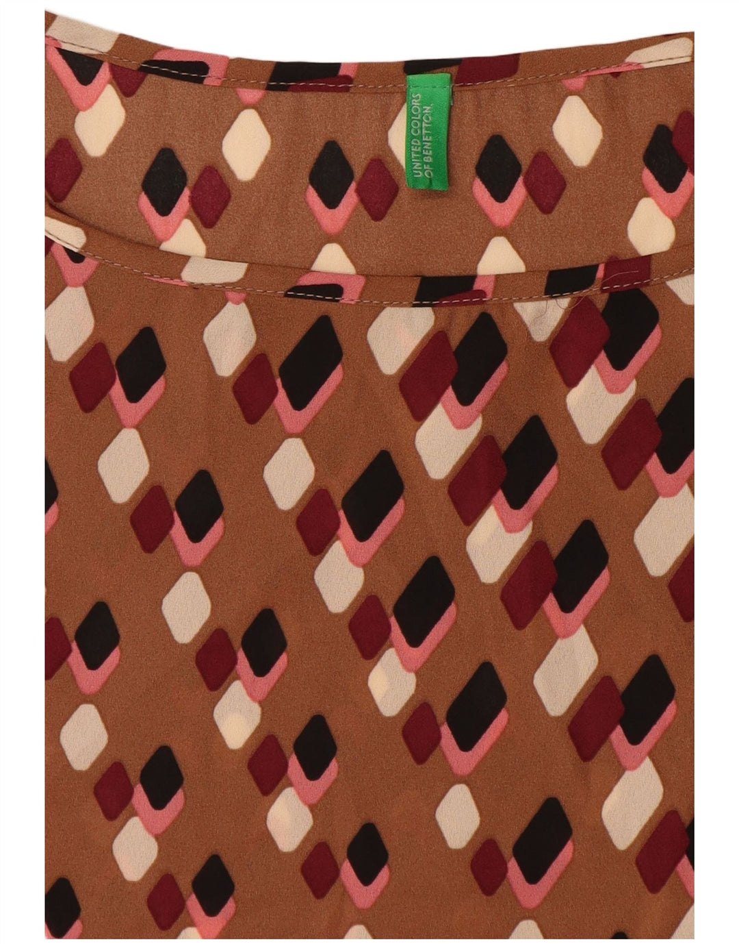 Camicetta da donna Benetton Top UK 16 Large Marrone geometrico