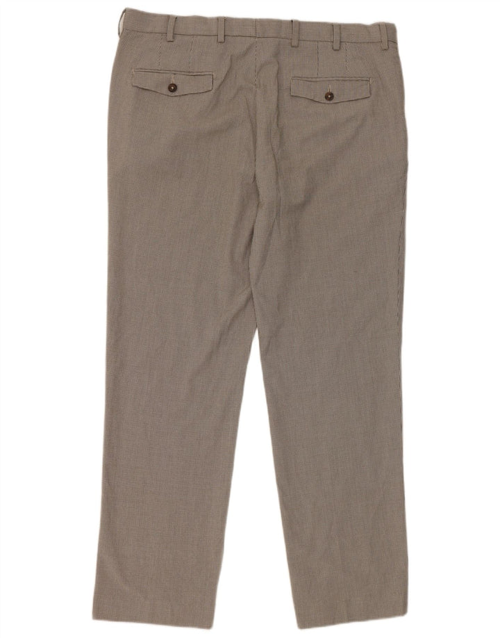 Pantaloni da abito dritti da uomo Marks & Spencer W38 L31 pied de poule grigi