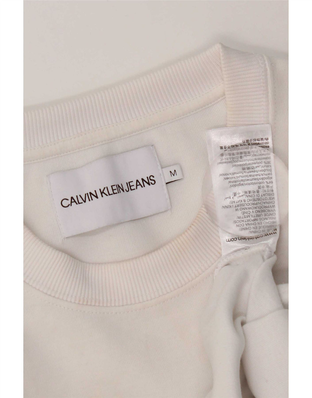 Felpa oversize da donna Calvin Klein Jeans Jumper UK 14 Medium White