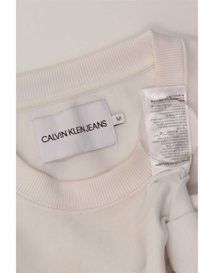 Felpa oversize da donna Calvin Klein Jeans Jumper UK 14 Medium White