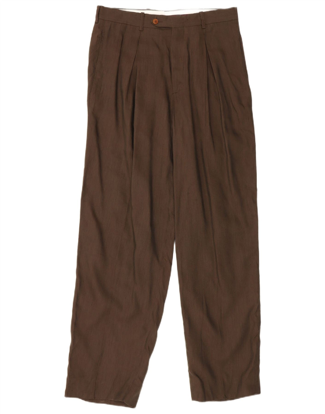GB.PEDRINI Pantaloni da Abito Uomo con Pedge IT 48 Medio W32 L33 Lino Marrone