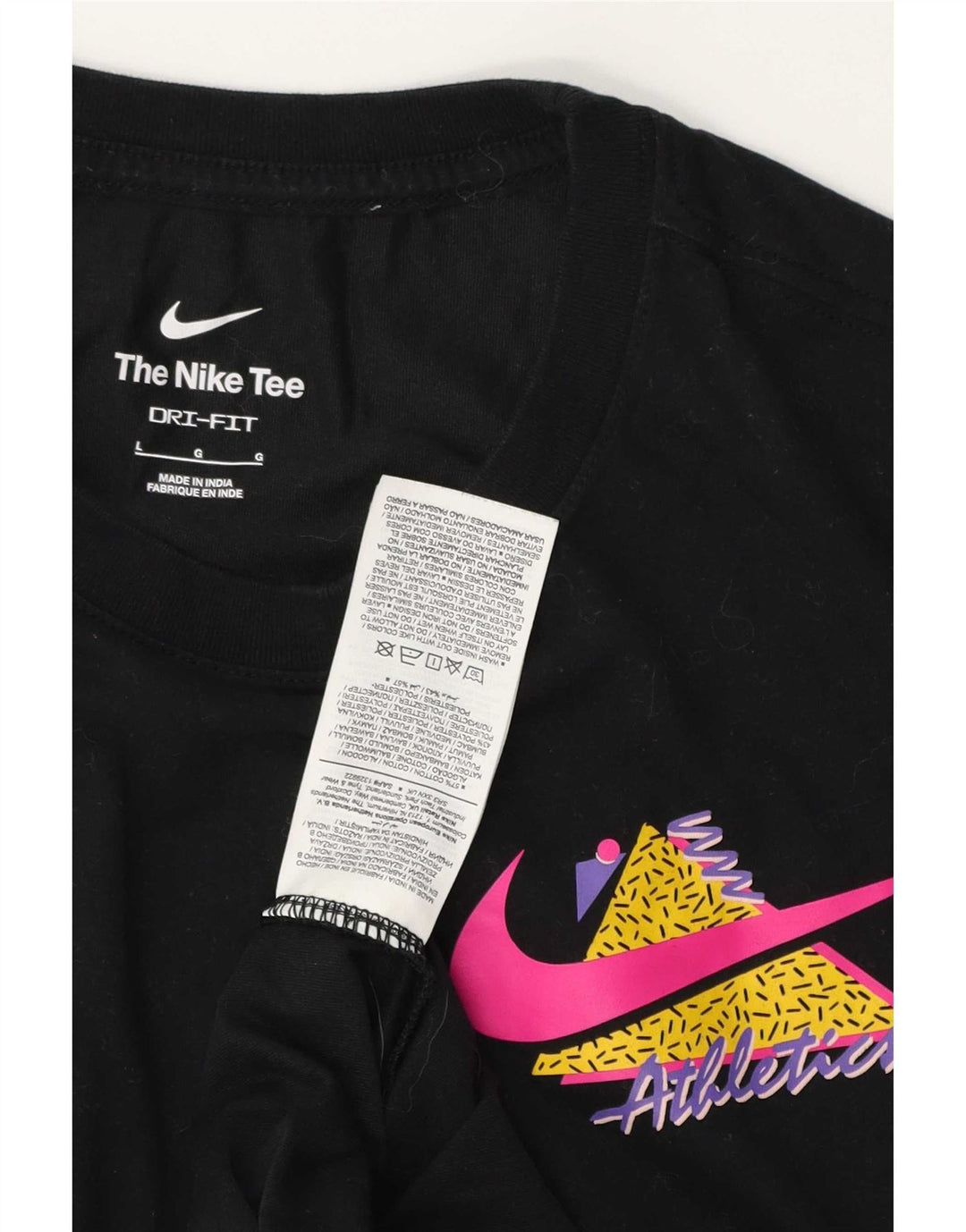T-shirt grafica da uomo Nike Top grande in cotone nero