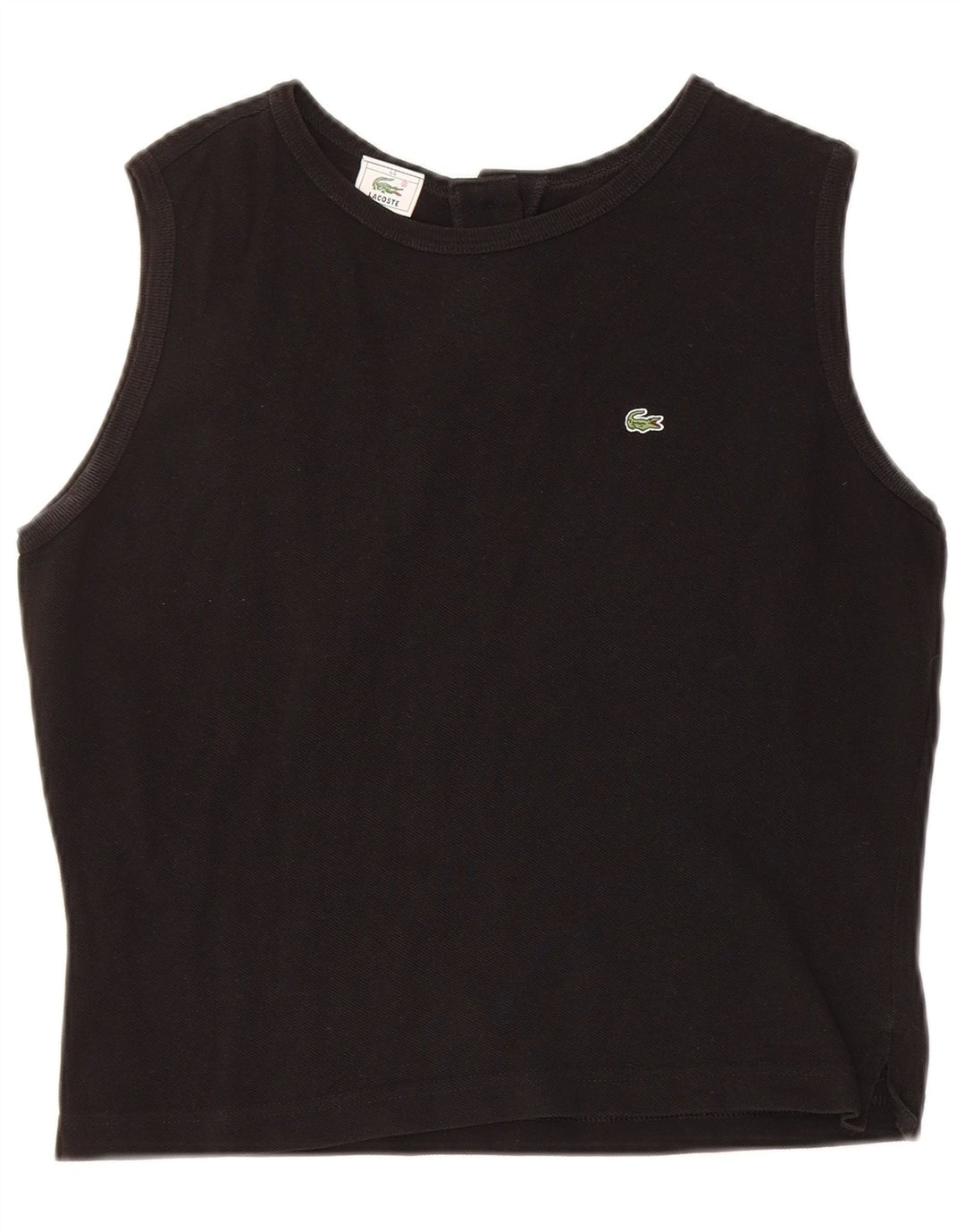 LACOSTE Womens Crop Vest Top Size 44 Large Black