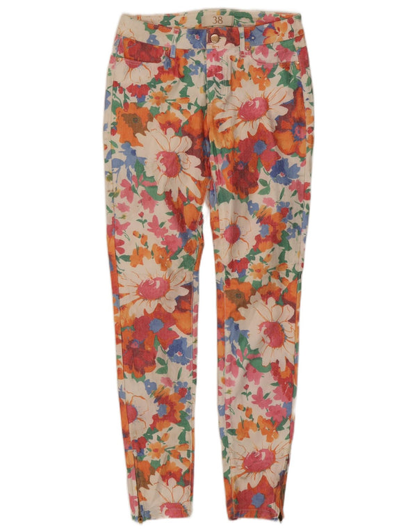 Jeans skinny da donna Zara EU 38 Small W28 L28 Cotone floreale multicolore