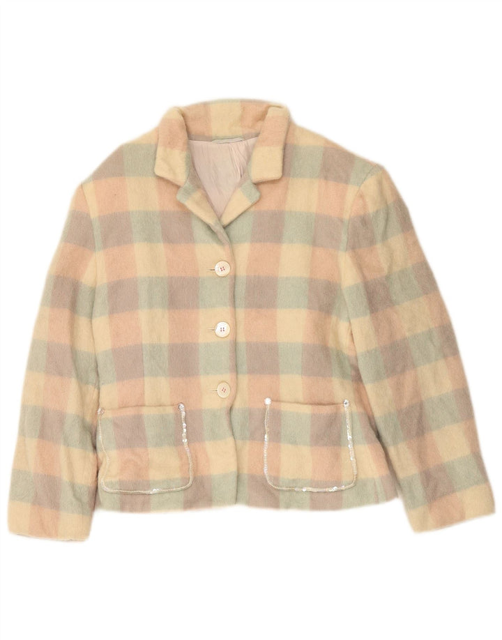 DANIEL HECHTER Womens Blazer Jacket UK 14 Large Multicoloured Check