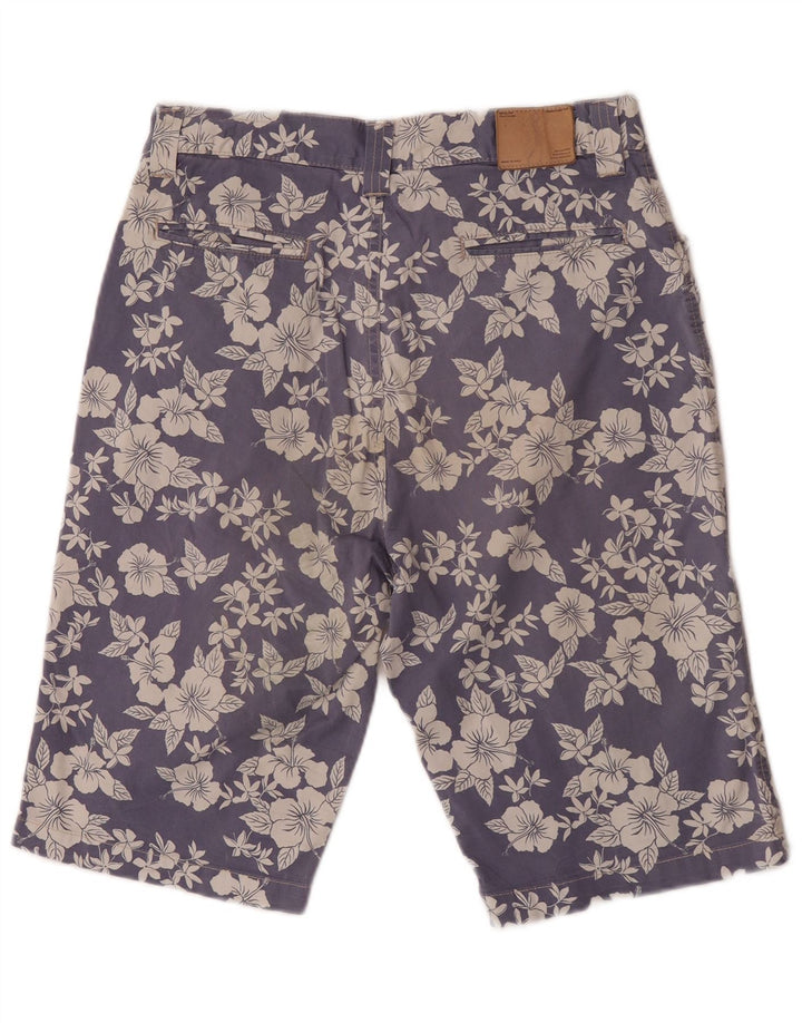 Bermuda da uomo Jeckerson W31 in cotone floreale blu medio