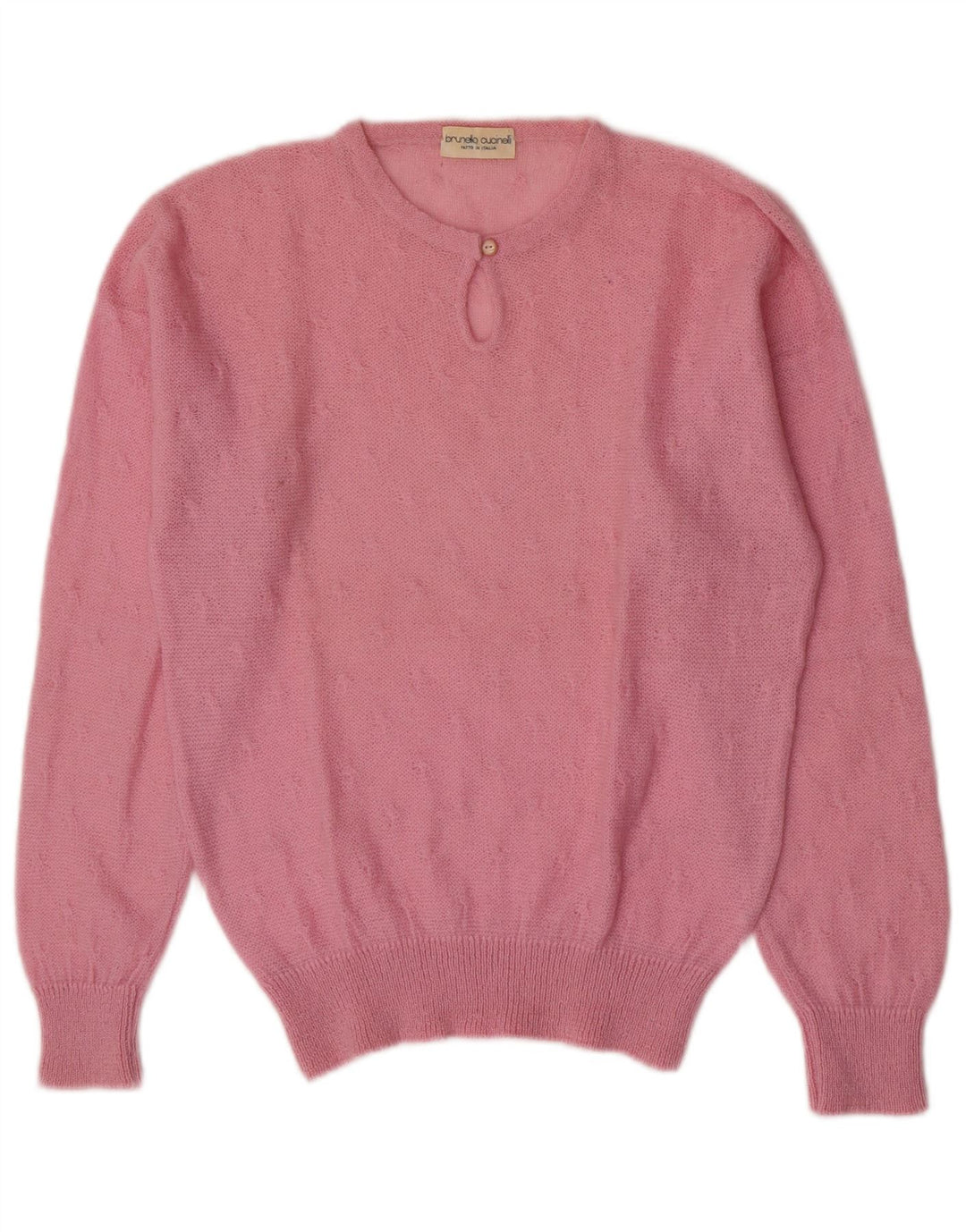 Brunello Cucinelli Maglione Girocollo Donna IT 46 Large Rosa