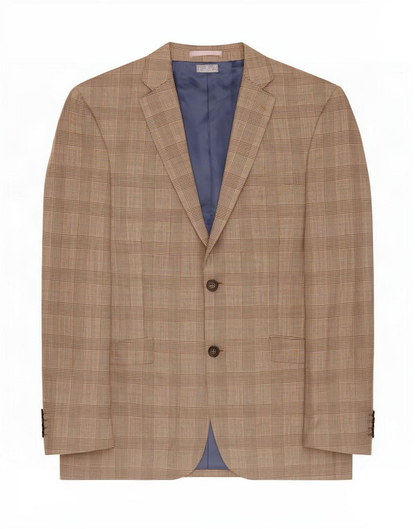 Giacca blazer a 2 bottoni da uomo Marks & Spencer UK 40 a quadri beige medio