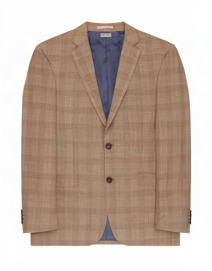 Giacca blazer a 2 bottoni da uomo Marks & Spencer UK 40 a quadri beige medio