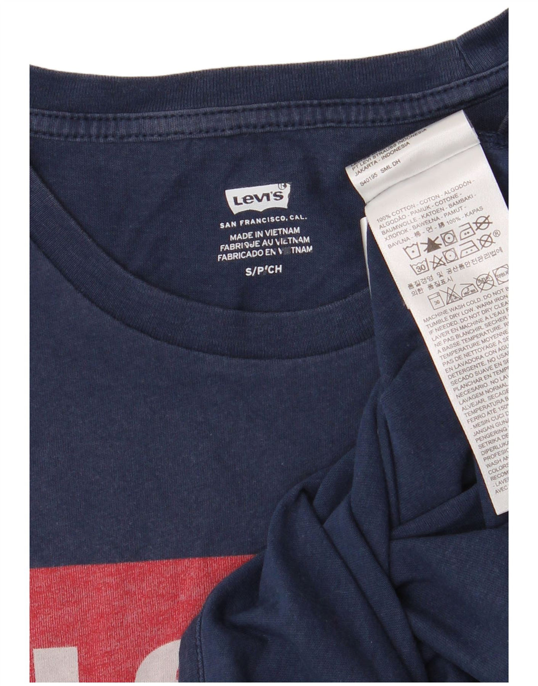T-shirt grafica da uomo LEVI'S Top piccola in cotone blu navy