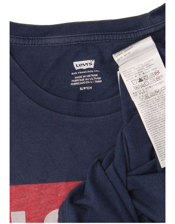 T-shirt grafica da uomo LEVI'S Top piccola in cotone blu navy