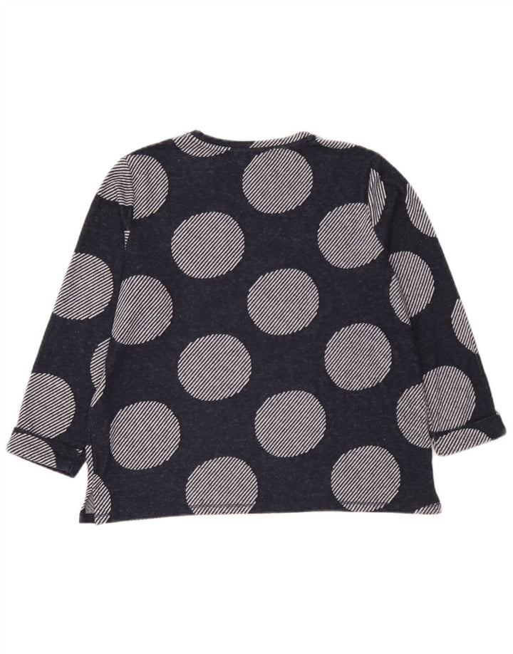 Marks & Spencer Top da donna manica 3/4 UK 14 Grande pois blu navy
