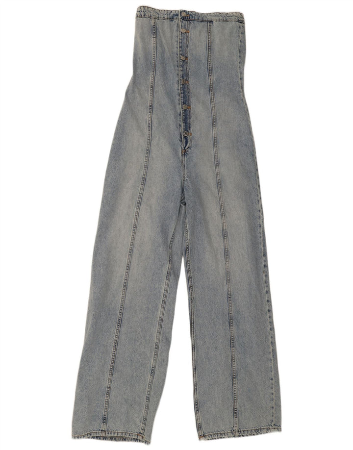 Tuta senza spalline in denim da donna Zara UK 10 piccola blu