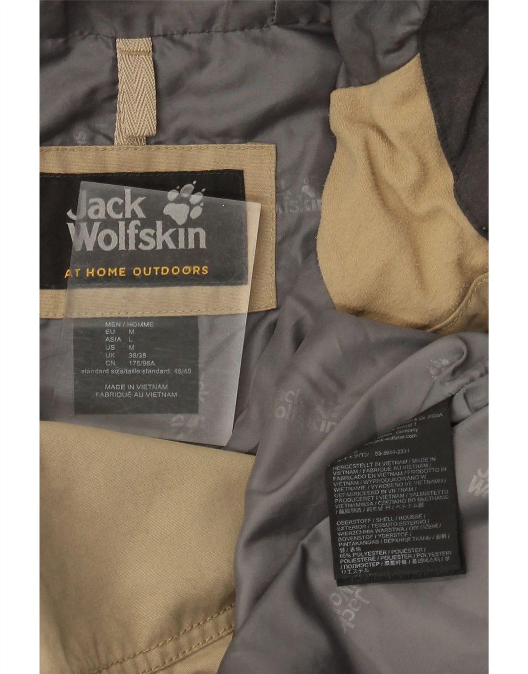 Giacca a vento da uomo Jack Wolfskin UK 36/38 Colorblock beige medio