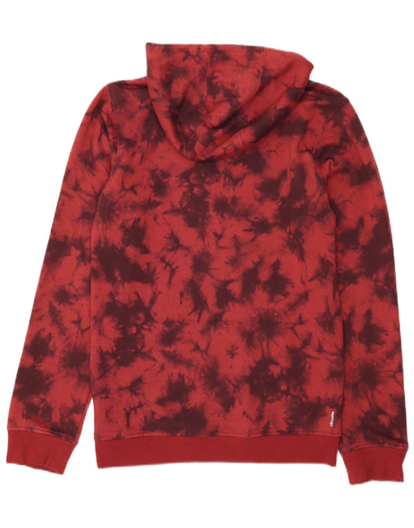 Maglione con cappuccio Adidas Climalite da uomo XS rosso in cotone tie-dye