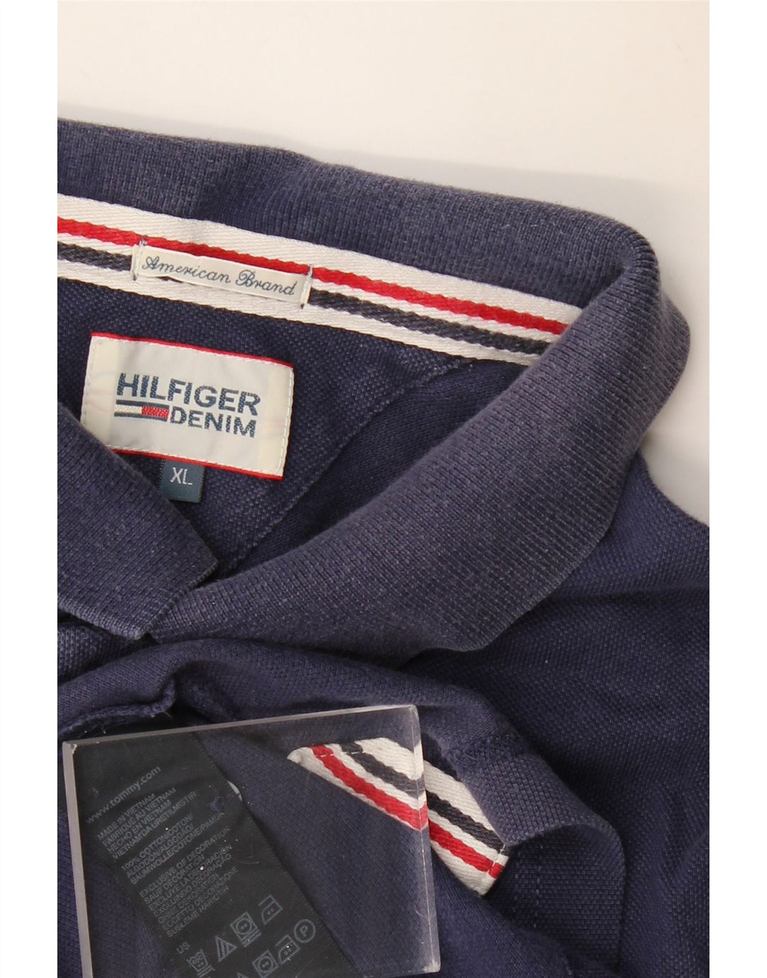 TOMMY HILFIGER Polo da uomo XL in cotone blu navy