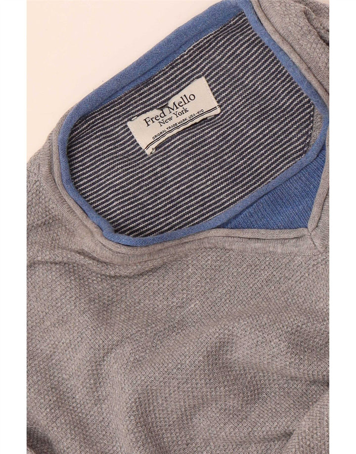 Maglione da uomo con scollo a V Fred Mello grigio medio