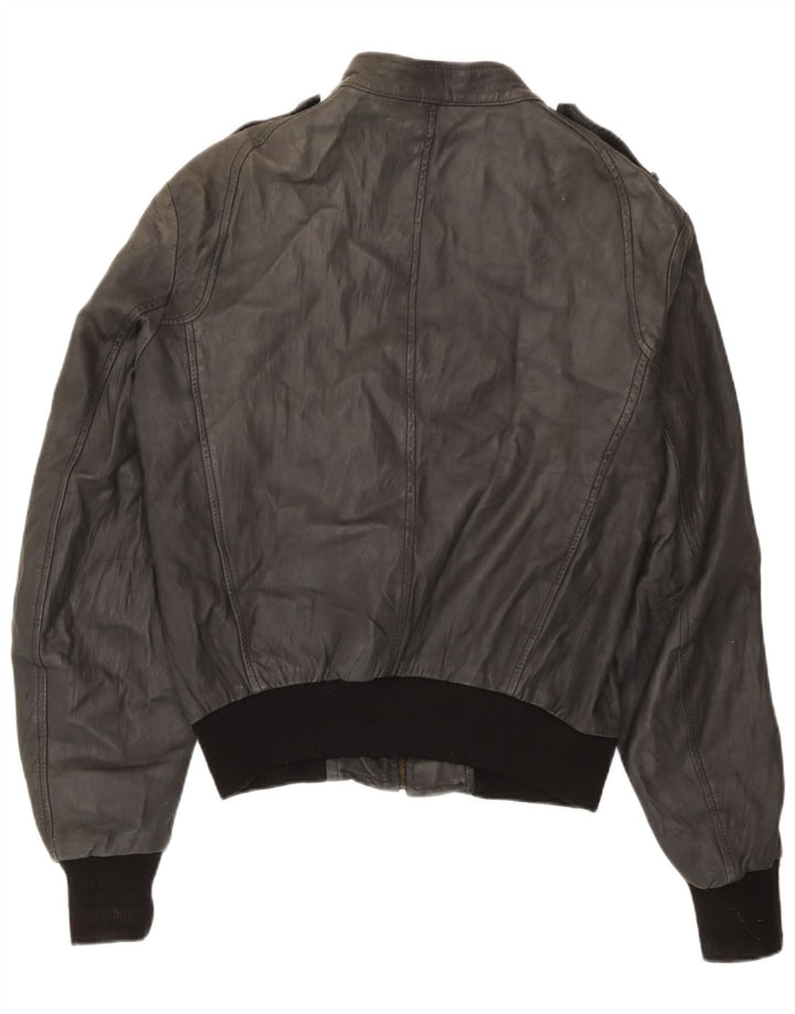 Giacca in pelle militare da uomo Sasch UK 40 grande nera