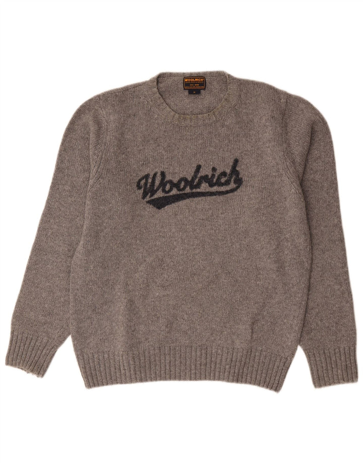 Maglione grafico da uomo Woolrich Lana screziata grigio medio