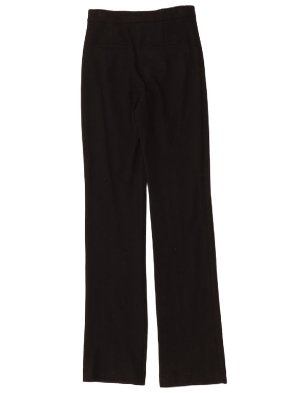 Pantaloni chino dritti da donna Massimo Dutti EU 34 2XS W24 L34 Lana nera