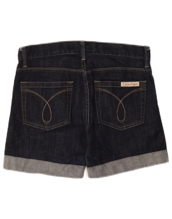 Pantaloncini di jeans a gamba larga da donna Calvin Klein W28 blu navy medio