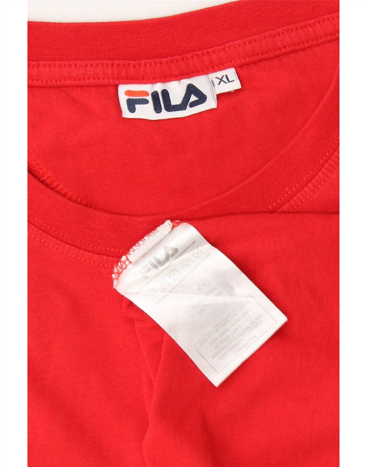 T-shirt grafica da uomo Fila Top XL in cotone rosso