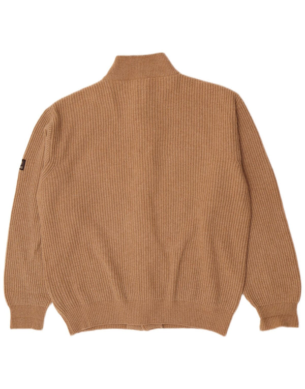 Maglione cardigan da uomo Navigare Large Beige Lambswool