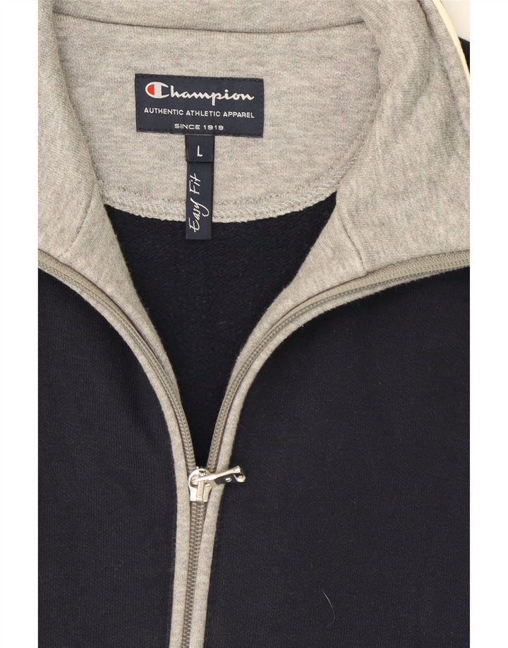 CHAMPION Womens Easy Fit Tracksuit Top Jacket UK 16 Large Navy Blue Vintage Champion and Second-Hand Champion from Messina Hembry 