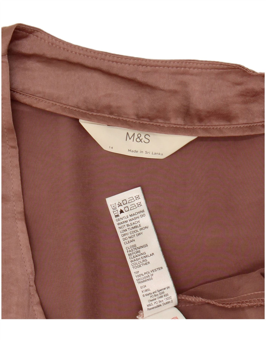 Camicetta senza maniche da donna Marks & Spencer UK 14 grande poliestere rosa