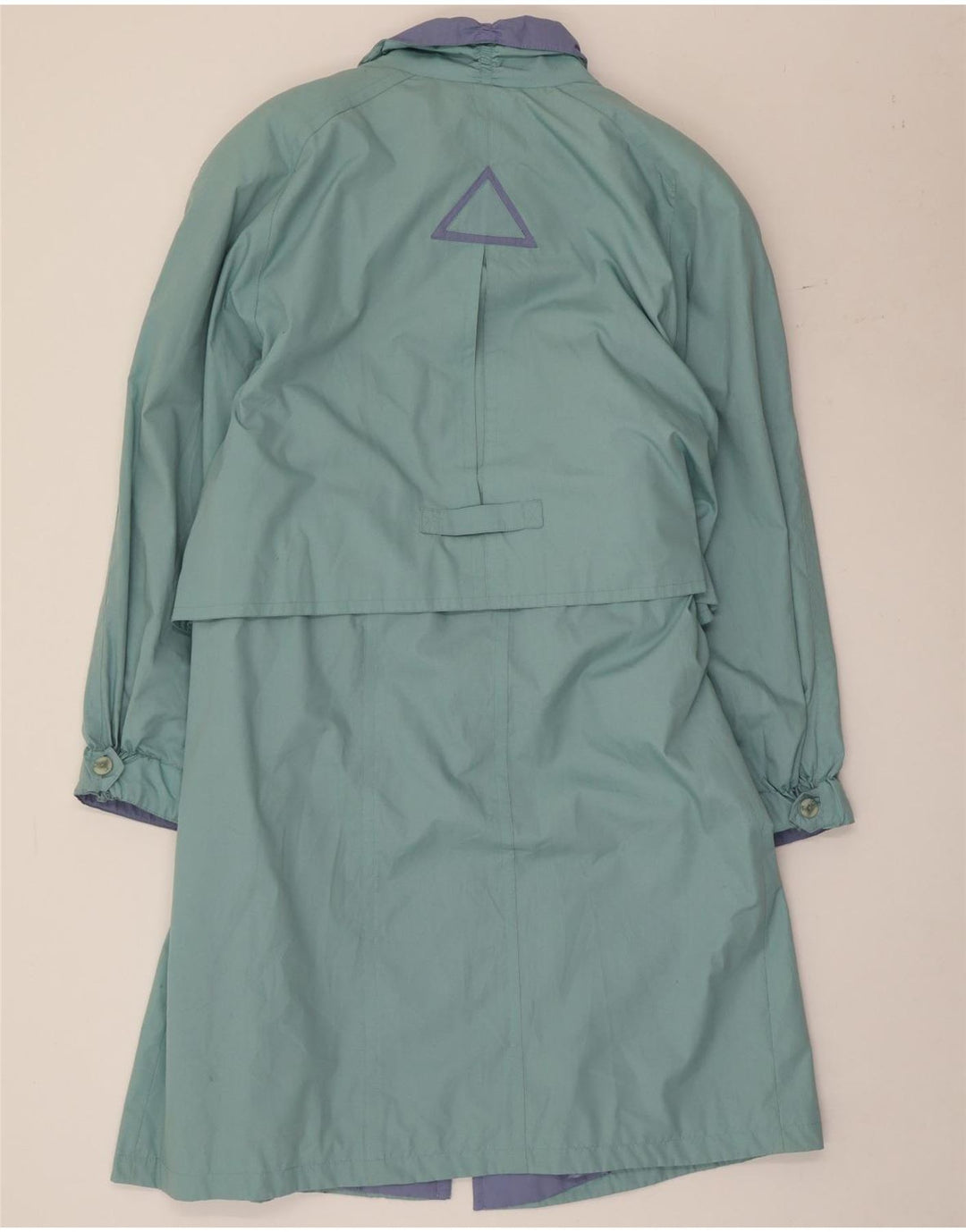 Trench vintage da donna UK 12 Poliestere color block verde medio