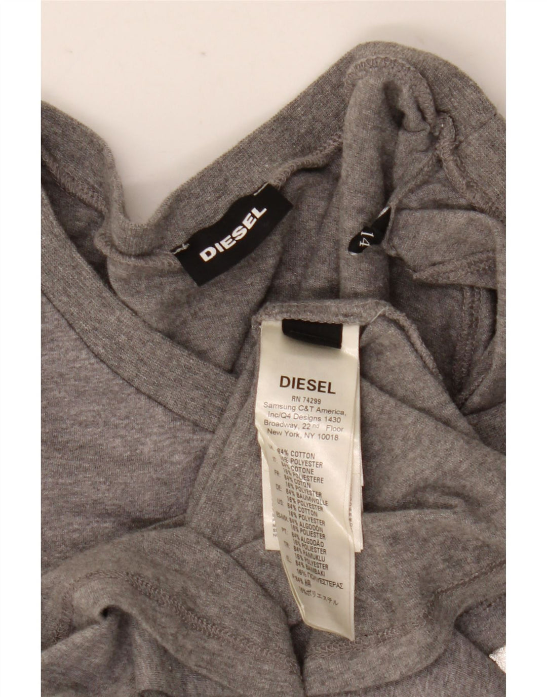 Abito tunica grafica per ragazze Diesel 13-14 anni in cotone grigio