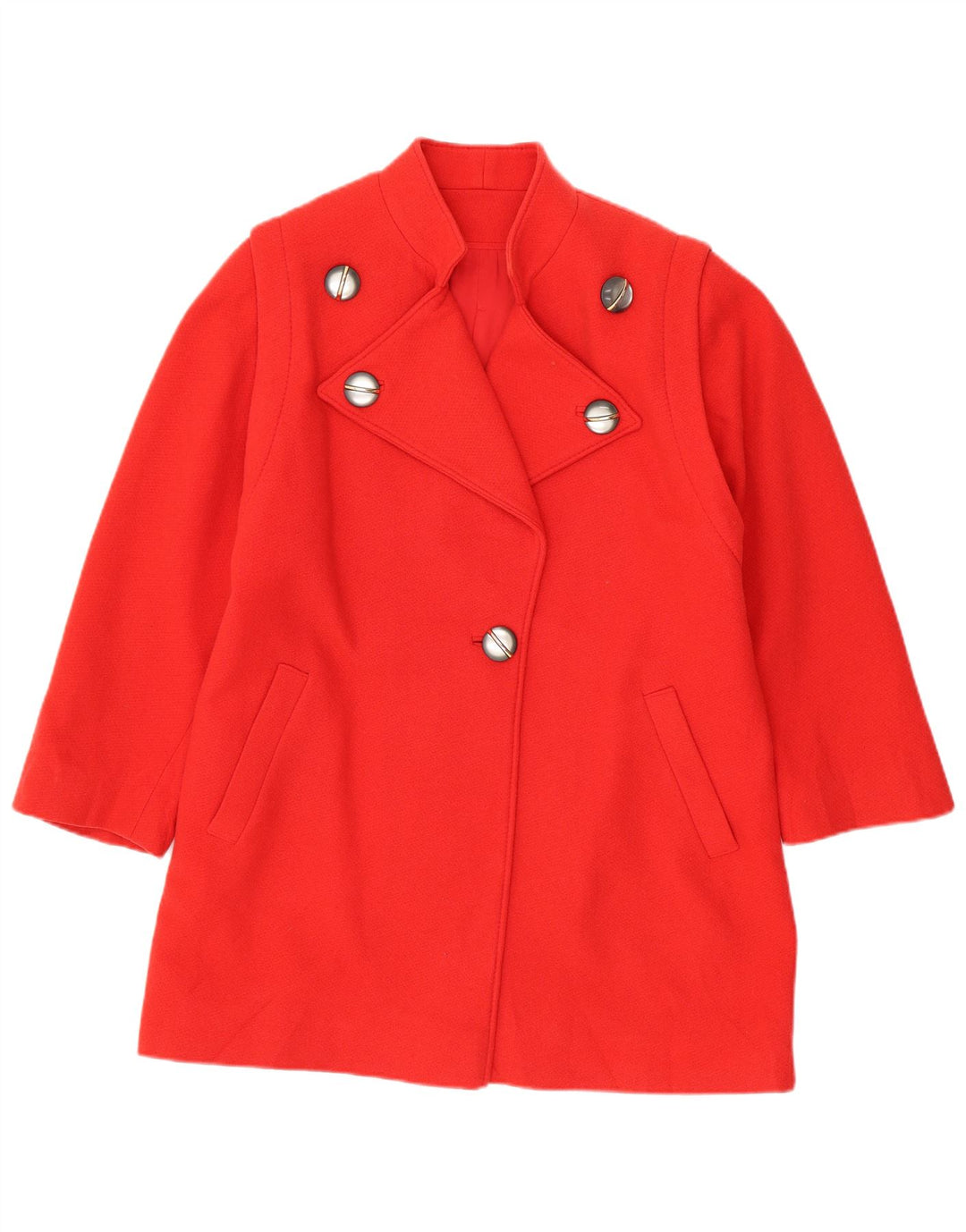 Soprabito vintage da donna UK 14 grande lana rossa