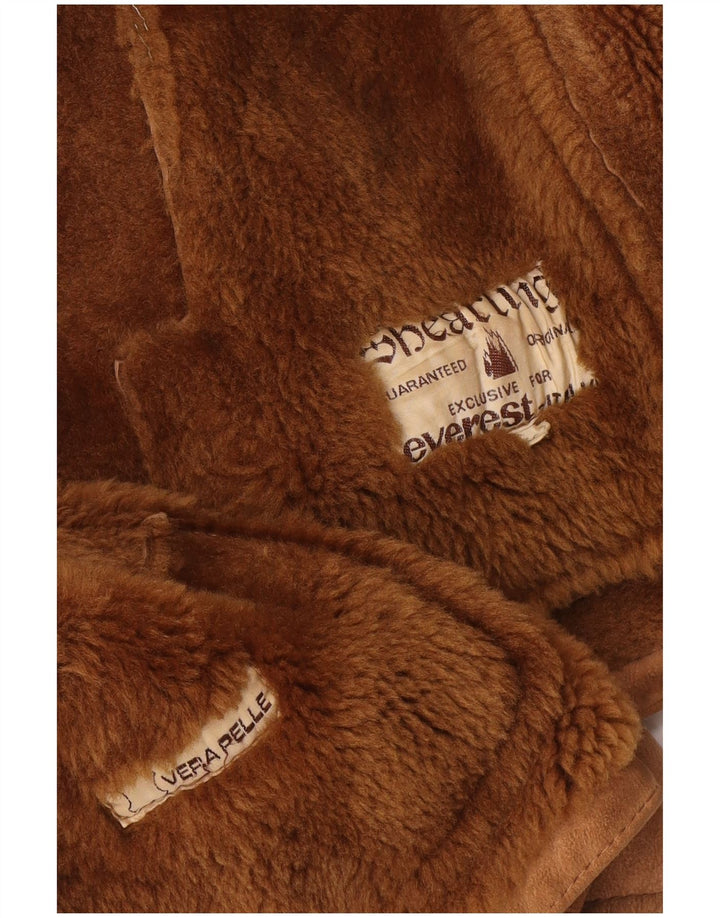 Giubbotto shearling vintage da uomo IT 50 grande beige