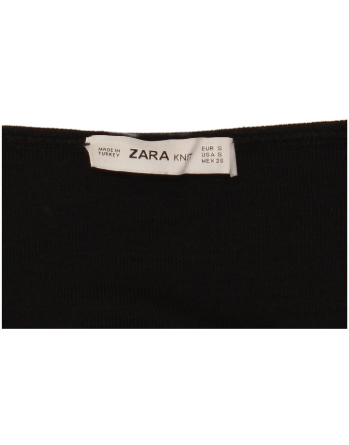 Abito maglione oversize a maniche lunghe ZARA da donna UK 10 piccolo nero