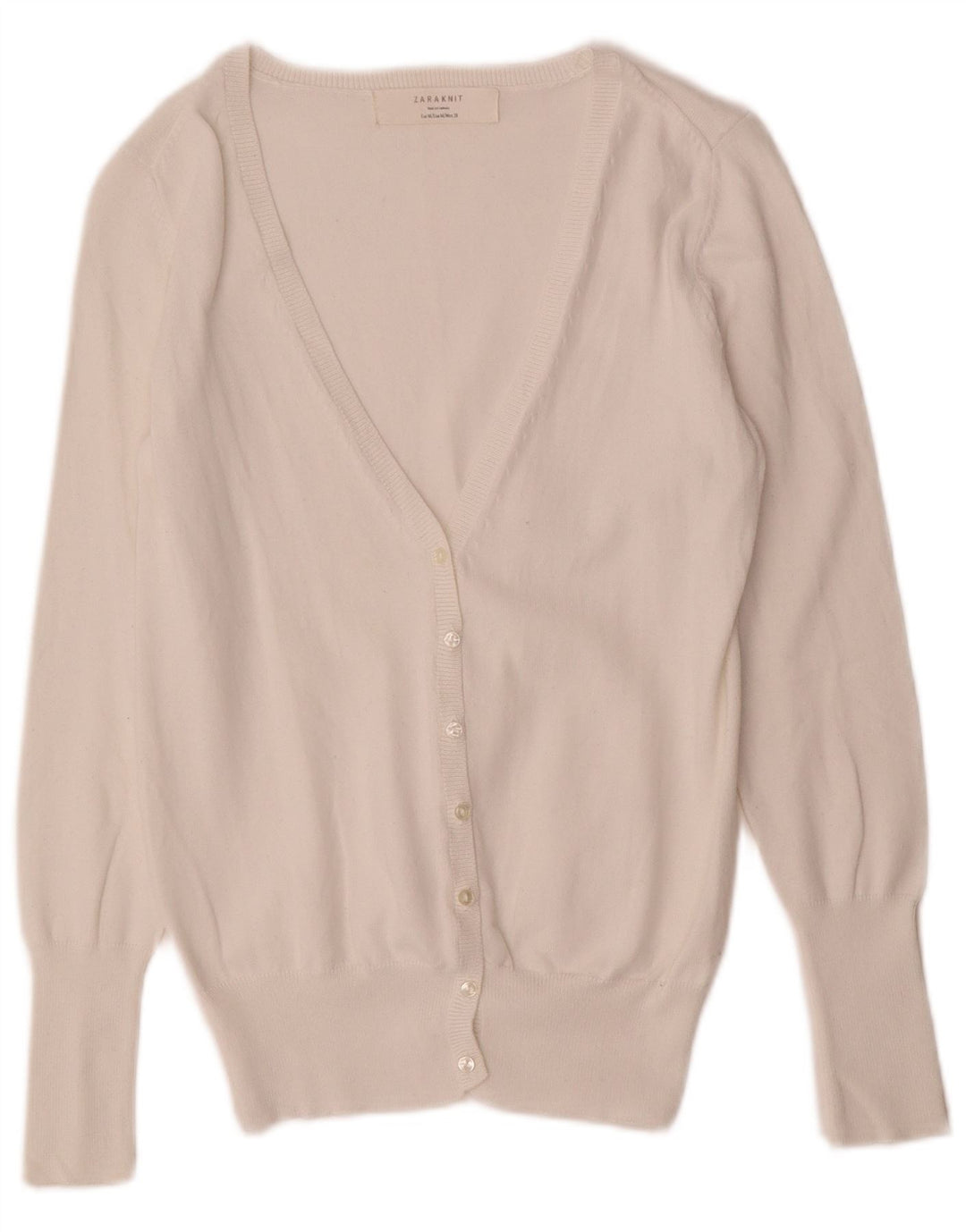 Maglione cardigan da donna Zara UK 12 bianco medio