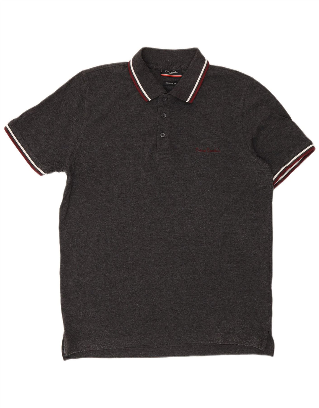 Polo da uomo dalla vestibilità regolare Pierre Cardin in cotone grigio medio classico
