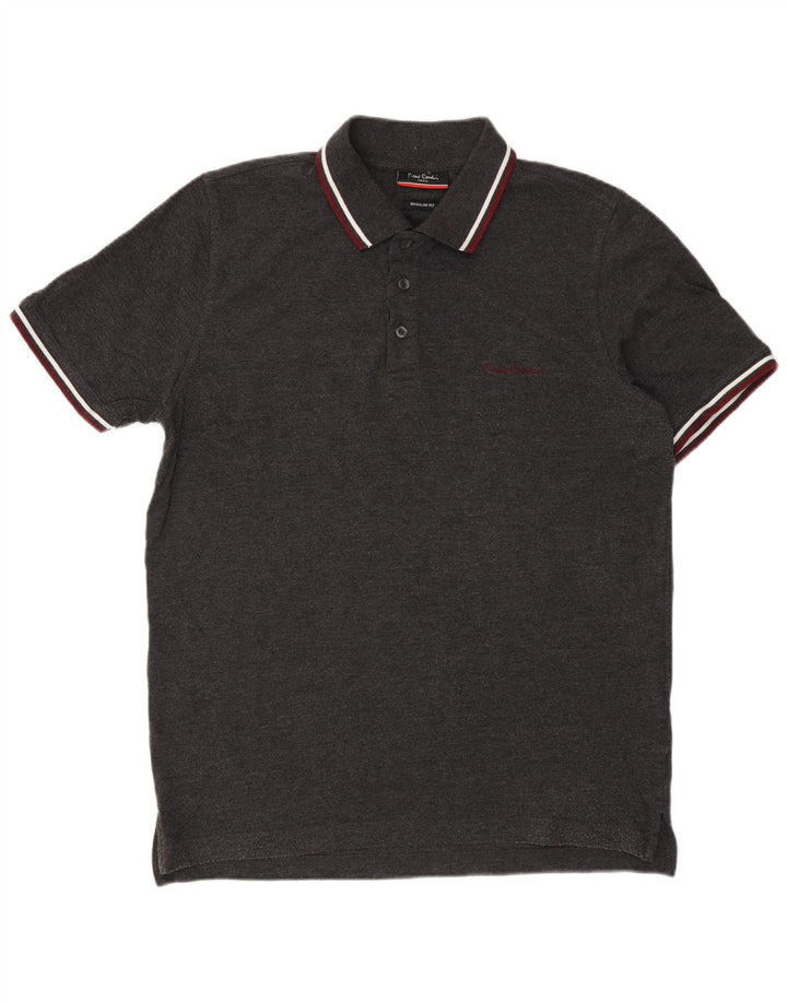Polo da uomo dalla vestibilità regolare Pierre Cardin in cotone grigio medio classico