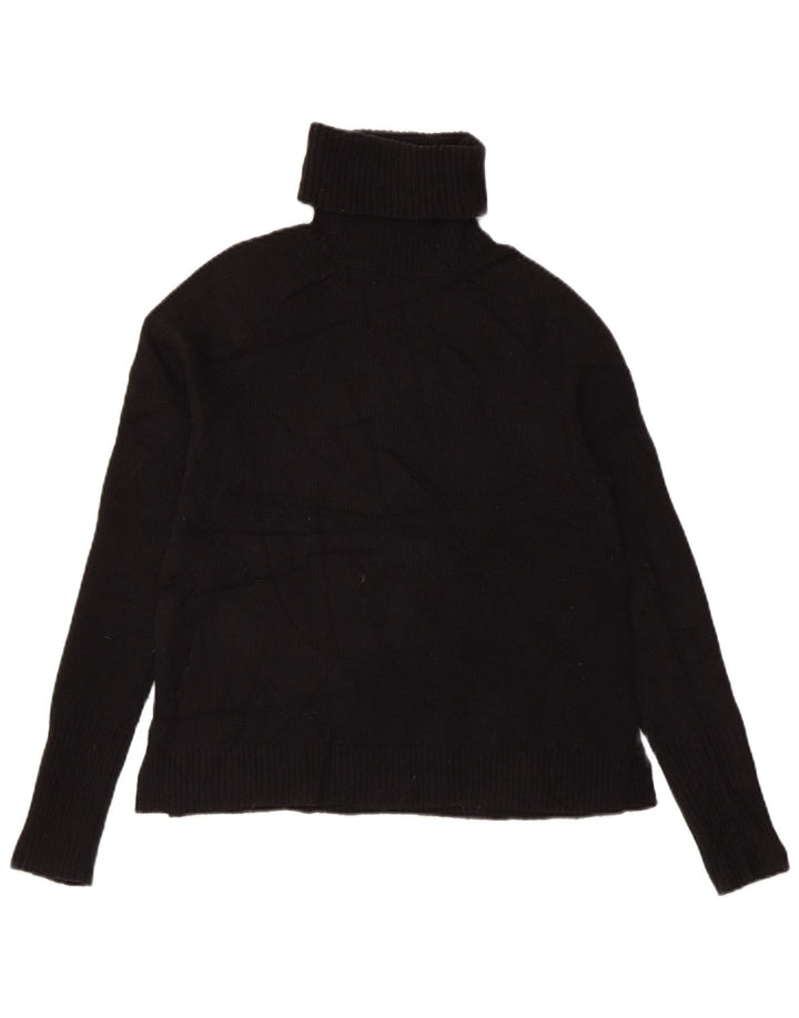 J. Crew Maglione da donna con collo alto corto UK 10 Piccolo in lana nera