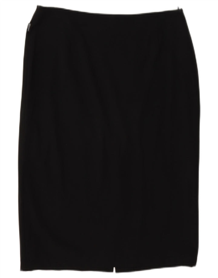 Gonna dritta da donna Moschino UK 14 media W30 nera in poliammide
