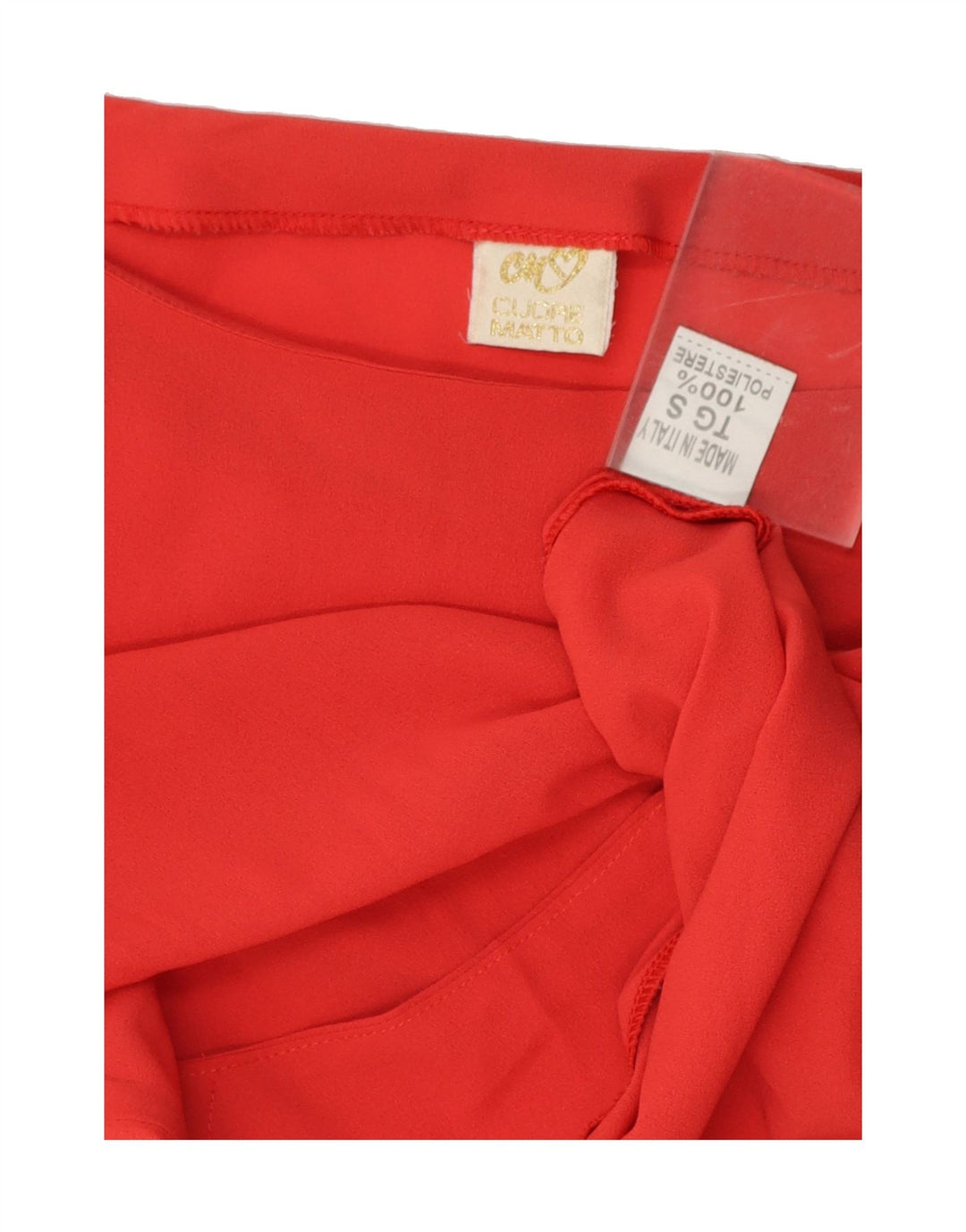 VINTAGE Womens Oversized Long Sleeve Blouse Top UK 10 Small Red Polyester Vintage Vintage and Second-Hand Vintage from Messina Hembry 